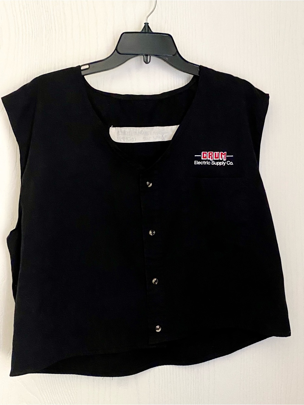 CRUM Black Button-Front Women's Top Upcycled